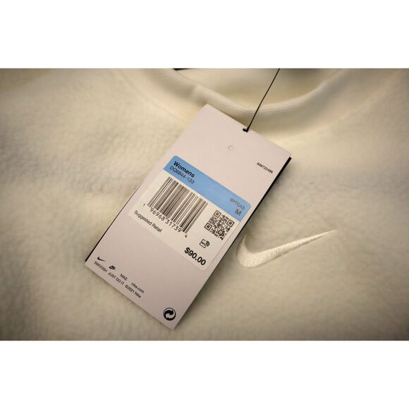 Nike DQ6844-133 Women's Sz M Ivory Oversized Crew-Neck Mod Crop Sweatshirt - Picture 4 of 8